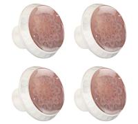 4 Pieces Drawer Knobs Orange Mandala with Floral Pattern 35mm White Base Dresser Knobs Closet Door Cabinet Hardware Handles Pulls for Kitchen Bedroom Cupboard