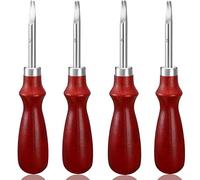 4 Pieces Edge Leather Beveler Craft Edge Beveler Cutting Beveling Leather Skiver Tool for DIY (1.5 mm, 1.2 mm, 1.0 mm, 0.8 mm)