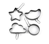 4 Pieces Egg Moulds Omelette Egg Frying Moulds Eggs Pancake Rings Stainless Steel for Fried Kitchen Gadgets Rings for Frying Eggs Nonstick
