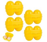 4 Pieces Egg Storage Container Box - 2 Girds Egg Holder Container - Leakproof Shockproof Protection - Portable Eggs Tray Carriage Dispenser | For Camping Picnic Travel Kitchen Refrigerator Outdoor