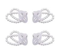 4 Pieces Elastic Pearl Wrist Bands Wristlets Corsage Accessories Stretch Pearl Wedding Wrist Corsages DIY Decor Accessories for Wedding Festival Beach Party Prom Bride Handmade Corsage