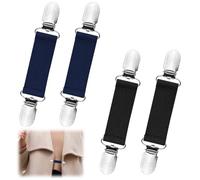 4 Pieces Elasticated Cinch Clip - Mitten Clips Cardigan Clips - Adjustable Elastic Mitten Clips - Cinch Clips Children Glove Clips - Simple Elegant Clothing Chain Fit Clip For Kids Adults Women Men