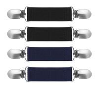 4 Pieces Elasticated Cinch Clip Sweater Cardigan Clips Clothing Chain Fit Clip Glove Clips Adjustable Elastic Mitten Clips for Kids Adult Women Sweater, 2 Colors