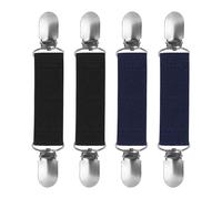 4 Pieces Elasticated Cinch Clip Sweater Cardigan Clips Clothing Chain Fit Clip Glove Clips Adjustable Elastic Mitten Clips for Kids Adult Women Sweater, 2 Colors