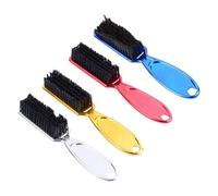 4 Pieces Electroplated Broken Hair Brushes, Long Handle Cleaning Brushes, Hair Tools, Barber Cleaning Brushes, Portable Cleaning Brushes