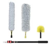 4-Pieces Extendable Feather Duster with Aluminium Telescopic Pole 29"-71"