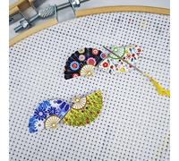 4 Pieces Fan Magnetic Needle Minder, Magnetic Needle Holder for Cross Stitch, Sewing, Embroidery and Needlework Accessories, Colored Wood Chips