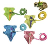 4 Pieces Ferret Harness And Leashes - Soft Small Pet Dinosaur Shape With Safe Bell - Ferret Vest Outdoor Walking Accessories | For Small Pets Including Ferrets Guinea Pigs Rabbits Bunny Hamsters