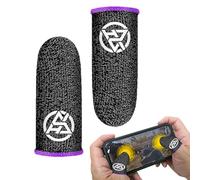 4 Pieces Finger Sleeves, Finger Sleeves - Flexible Anti-Sweat Finger Covers, Finger Sleeve, Mobile Phone Game with Thumb Sleeves, Thumb Cover f