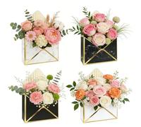 4 Pieces Flower Arrangement Boxes Marbling Florist Bouquet Envelope Box Packaging Gift Paper Boxes for Mother's Day Wedding Engagement Valentines Day Birthday Graduation Decoration