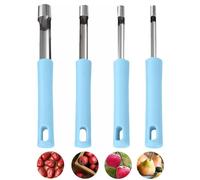 4 Pieces Fruit Corer Remover, Apple Corer, Stainless Steel Apple Pear Seed Remover Tool, Portable Blue Design, for Kitchen House Tool