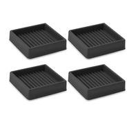 4 Pieces Furniture Pads Non Slip, 2X2 inches Square Rubber Furniture Caster Cups, Furniture Cups, Furniture Coasters for Hardwood Floors, Keep Furniture from Sliding (Black, 2X2 Inches)