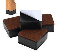 4 Pieces Furniture Risers, 6 x 6 x 3 cm Furniture Risers Square for Sofa | Sofa Risers, Furniture Feet, Self-Adhesive, Non-Slip, Carbon Steel, for Sofa, Coffee Table, Cabinet, Bed, Desk