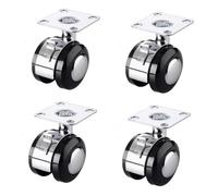 4 Pieces Furniture Swivel Caster Wheels with Brake1.5inch Heavy Duty Castor WheelZinc Alloy Plate Mounted Casters60kg Load Capacityfor BookcasesStorage Shelves and Folding Tables