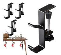 4 Pieces Garland Hanger | Adjustable Heavy Duty Garland Hanger | Double Hooks Fireplace Stocking Holders | Anti-Rust Anti-Slip Christmas Hooks Grips for Garland Windowsill Parties