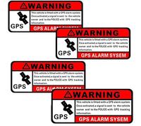 4 Pieces GPS Sticker Car, Bicycle, Motorcycle, car Alarm Warning, Self Adhesive Car Decals Anti-Theft Sticker Tracker, Vehicle Anti-Theft Security Sign