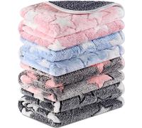 4 Pieces Guinea Pig Blankets Waterproof Bed Blanket for Small Animals Washable Fleece Absorbent Liners for Reusable Guinea Pig Cage (Star Print, 23.6 x 16.7 inches)