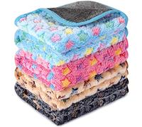 4 Pieces Guinea Pig Blankets Waterproof Bed Blanket for Small Animals Washable Fleece Absorbent Reusable Guinea Pig Cage Liners (Star, 30 x 30cm)