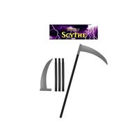 4 Pieces Halloween Festive Scythe, Devil's Toys Scary Fun, Halloween Decoration, Black, Plastic, 110 cm, 500g