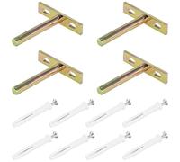 4 Pieces Heavy-Duty Floating Shelf Brackets with Mounting Screws,Solid Steel Hidden Shelf Supports (Colored Zinc, 3 inch)