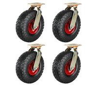 4 Pieces Heavy Duty Rubber Wheels 8/10 Inch, Moving Silent Swivel Caster