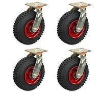 4 Pieces Heavy Duty Rubber Wheels 8/10 Inch, Moving Silent Swivel Caster