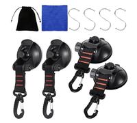 4 Pieces Heavy Duty Suction Cups CHUNLINLAODA Suction Cups with Straps D Ring, Suction Cup Anchor with S-Hooks, Multipurpose Camping Sucker Cups Hooks for Home Outdoor Car Van Awning Boat Tarp