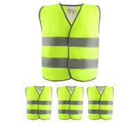 4 Pieces Hi Vis Vests for Kids,Kids High Visibility Reflective Vest,High Vis Vest,Hi Vis Safety Vests,High Vis Jacket with Reflective Strips for Kid Outdoor(M)