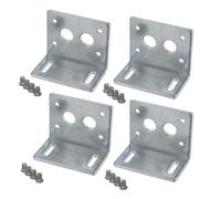 4 Pieces, High Carbon Steel Mounting Bracket with Screw for Worm Gear Motor, Ensures Smooth Operation, Fits 370WG 12V DC Mini Geared Motors
