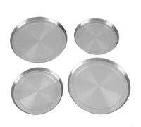 4 Pieces Hob Covers Stainless Steel Cooker Lid,Hob Covers Heat Resistant Round Stove Top Protectors for Electric & Induction Hobs, 21cm & 17cm, Easy Clean Silver