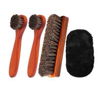 4 Pieces Horse Hair Brush, Horse Hair Shoe Brush, Horse Hair Boot Brush, High Gloss Polishing Brush, Suede Shoe Brush, Suitable for All Kinds of Shoes, Sofas, Car Seats, Etc.
