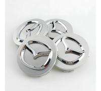 4 Pieces Hub Centre Caps for Mazda CX-5,Car Hub Caps with Logo,Wheel Hub Caps,Hub Caps,Wheel Hub Cover,Rim Caps,Dustproof Wear-Resistant Anti-Rust,Silver-50MM
