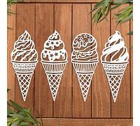 4 Pieces Ice Cream Dies for Card Making Embossing Stencil Die Cuts for DIY Scrapbooking Paper Crafting Arts Craft Metal Cutting Dies Template Moulds Handmade Crafts Arts Supplies Scrapbook Album Decor