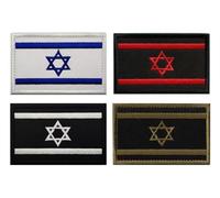4 Pieces Israel Israeli Flags Patches,Jewish Star of David Tactical Embroidery Hook & Loop Emblem Military Patch for Jeans,Jackets,Clothes Caps,Bags,Backpacks,Vest