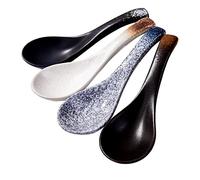 4 Pieces Japanese Soup Spoons, Asian Soup Spoon Suitable for Rice, Porridge, Cereal, Wonton, Tong sui, Pho, Udon, Ramen