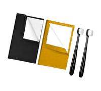 4 Pieces Jewelry Cleaning Set Double Sided Wipe Brush Multipurpose Practical Tarnish Removal PP Flannel Material Suitable for, Black and Yellow