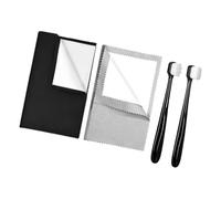 4 Pieces Jewelry Cleaning Set Double Sided Wipe Brush Multipurpose Practical Tarnish Removal PP Flannel Material Suitable for, Black and Light Gray