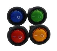 4 Pieces KCD1-2 12V 220V Round Rocker Point Boat LED Light Toggle Switch SPST ON/Off top Sales Electrical Controller KCD1(Mixed 4Pcs,12V)