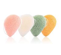 4 Pieces Konjac Facial Sponge, Face Exfoliation Cleaning Sponge Natural Exfoliating Puff Scrub for Makeup Removal and Gentle Deep Pore Cleansing