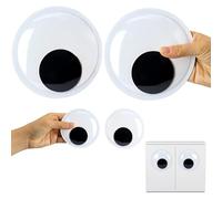 4 Pieces Large Googly Eyes Self Adhesive - 2 Sizes Giant Wiggle Eyes For Crafts - 15cm And 6cm - Black White Plastic Stickers For Halloween, DIY Decoration And Creative Crafts