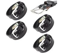 4 Pieces Leather Money Travel Waist Belt with Secret Compartment - Anti-Theft Hidden Zipper Pocket | for Keys Jewelry Receipts Memory Cards, 45.28x1.5 Inch