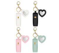 4 Pieces Lipstick Keyring Pendant for Backpack | Lip Gloss Carry Bag for Women Girls Ladies Makeup Lovers Travellers Parties Weddings Shopping Room