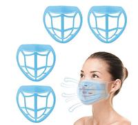 4 Pieces Lipstick Protection 3D Cool Mask Inner Support Bracket, Nose Pads Prevent Makeup Removal Enhance Breathing Space Helps to Breathe,Blue