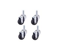 4 pieces/lot 1 inch black PP caster flat lightweight swivel wheel sofa pulley office chair caster(Screw-M6)