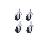 4 pieces/lot 1 inch black PP caster flat lightweight swivel wheel sofa pulley office chair caster(Screw-M8)