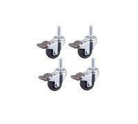 4 pieces/lot 1 inch black PP caster flat lightweight swivel wheel sofa pulley office chair caster(Screw-Brake-M6)