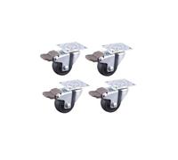 4 pieces/lot 1 inch black PP caster flat lightweight swivel wheel sofa pulley office chair caster(Universal-Brake)