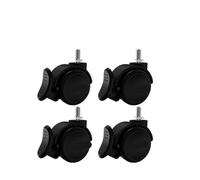 4 pieces/lot Black 2-inch M6/M8/M10/M12 screw universal wheel with brake, soft rubber silent caster, durable and wear-resistant(M8-C)