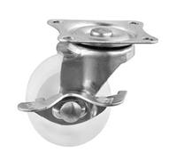 4 pieces/lot light white PP casters 1/1.25/1.5 inch M8 screw swivel caster with brake pulley stand(Brake,1 Inch)