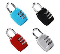 4 Pieces Luggage Locks,Suitcase Locks,Suitcase Padlocks,Combination Padlocks 3 Digit Combination Padlock Codes with Alloy Body for Gym Lockers Travel Bag Suit Case Fence Gate Shed Garage Bike Locks